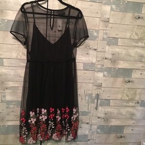 Midi Floral Mesh Dress